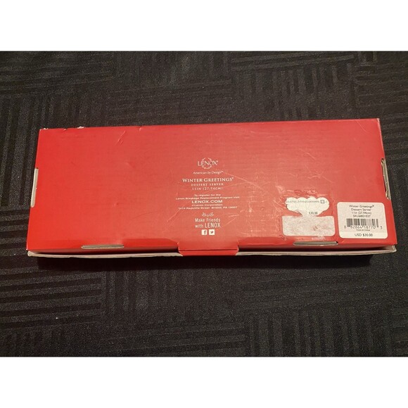 Lenox Winter Greetings Dessert Server new in open box Christmas winter cardinal - Picture 9 of 10